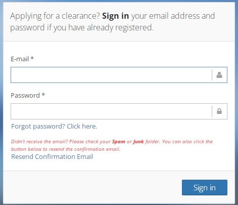  National Police Clearance Sign In